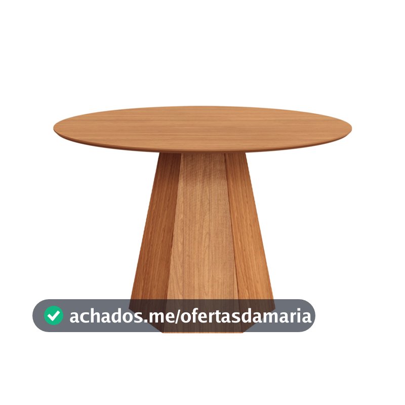 Mesa de Jantar 6 Lugares Redonda com Pé Hexagonal Lisboa
