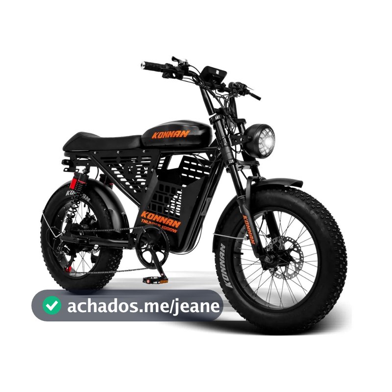 BICICLETA ELÉTRICA KONNAN THUNDER 1000W PRETA/LARANJA: POTÊNCIA MÁXIMA E PERFORMANCE