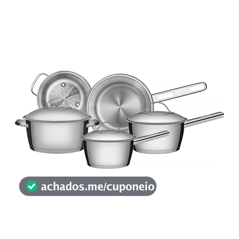 Jogo de Panelas de Aço Inox Indução Tramontina 5 Peças Allegra