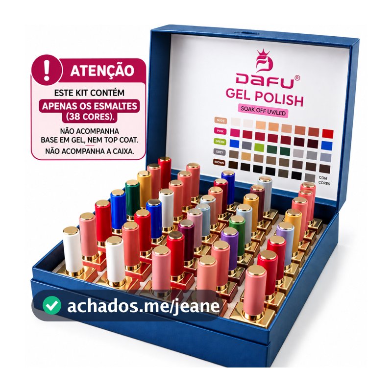 Kit Completo 38 Esmaltes em Gel Dafu 38 Cores 12ml Sem a Caixa