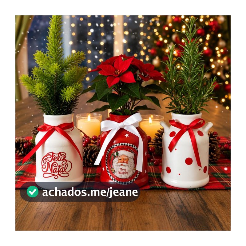3 Porta Talher Cerâmico Objetos Decorativo Enfeite Natal Natalino Papai Noel