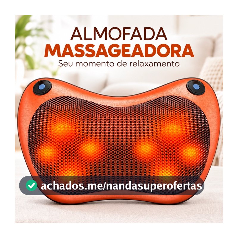 Massageador 8 Bolas Shiatsu Lombar Pescoço Veicular E Casa Almofada Lombar Pescoço Pés