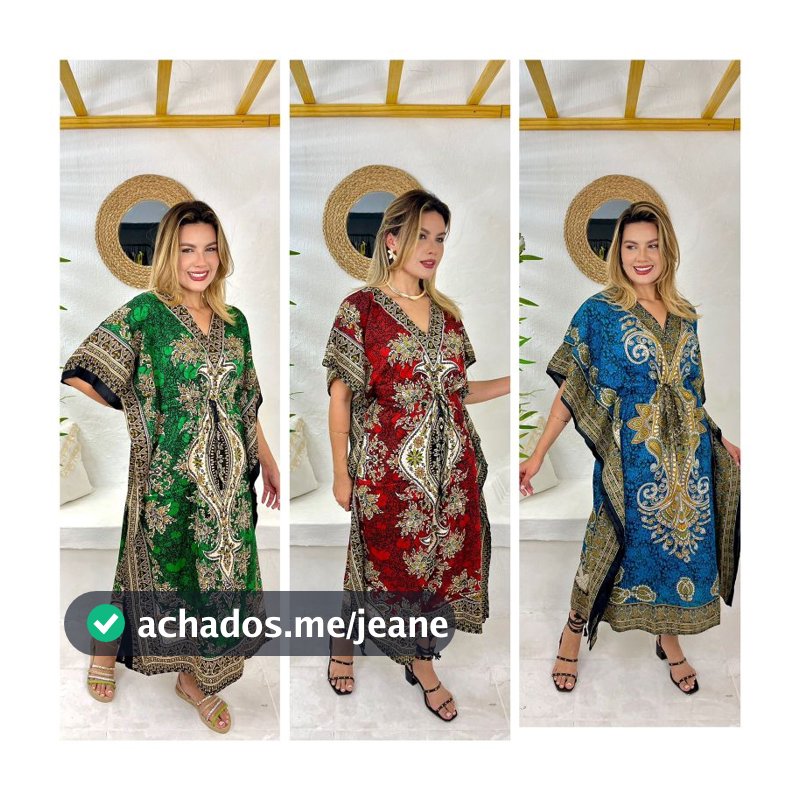 Vestido Kaftan longa indiana Boho