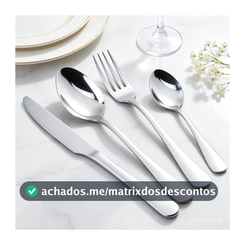 24 Pcs Garfo Faca Colher Prateado Acompanhado De Colher Pequena Prático Para Café Sobremesa E Refeições Completas