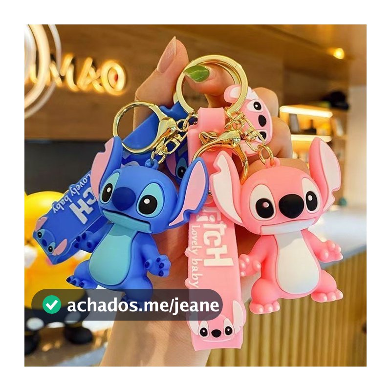 Disney lilo e stitch scrump dos desenhos animados anime pingente chaveiro titular carro saco do telefone móvel pendurado