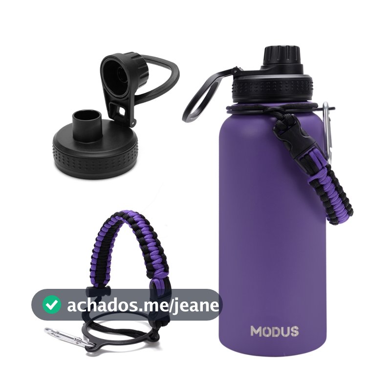 Modus Garrafa Térmica Esportiva 1000ml com Alça Portátil Tampa Antivazamento para Academia e Outdoor