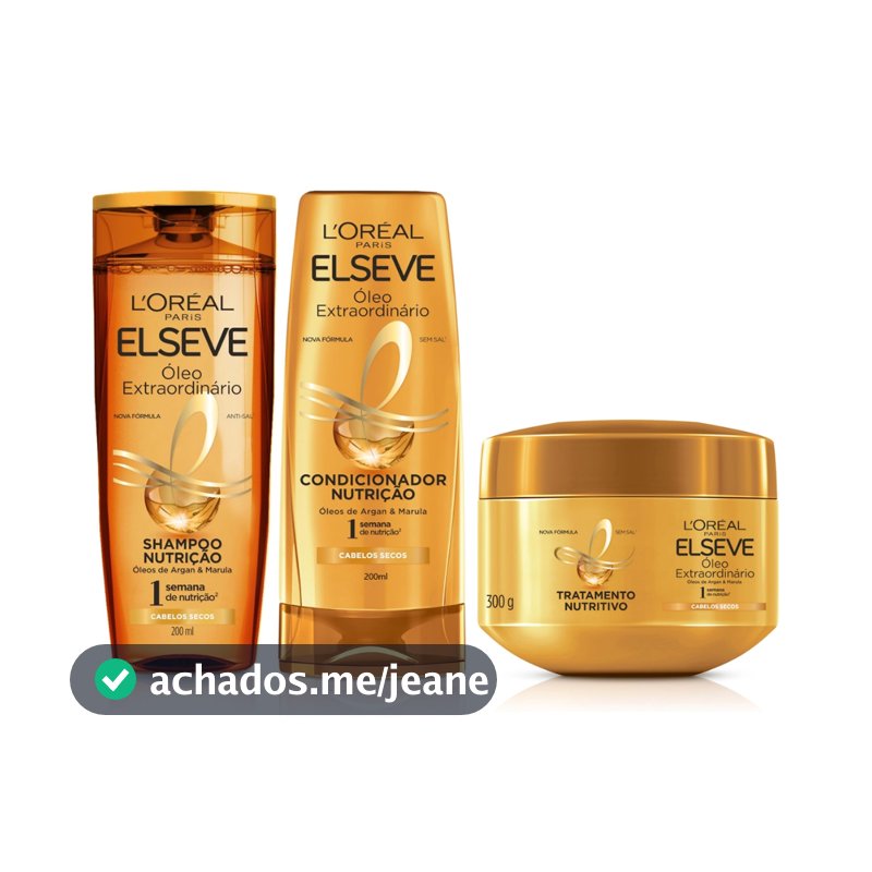 KIT ELSEVE SHAMPOO + COND + MÁSCARA ÓLEO EXTRAORDINÁRIO