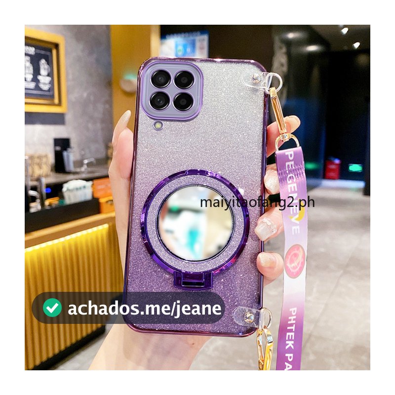 Capa para Samsung Galaxy A12 M12 F12 A22 M22 F22 M32 M33 M53 4G 5G A22 5G A12 Nacho A12S Capa de celular Suporte Espelho Maquiagem Suporte para celular com corpo Horizontal com capa