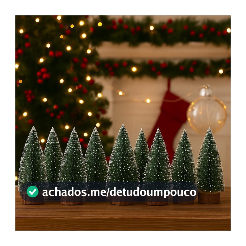 Kit Com 10 Mini Árvore De Natal Pinheiro Enfeite Decoração Casa