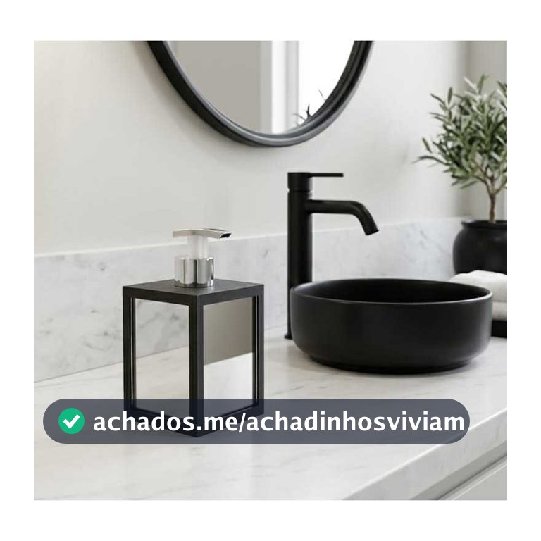Dispenser Espelhado Luxo com Pump para Sabonete Líquido 250ml Saboneteira Lavabo Banheiro
