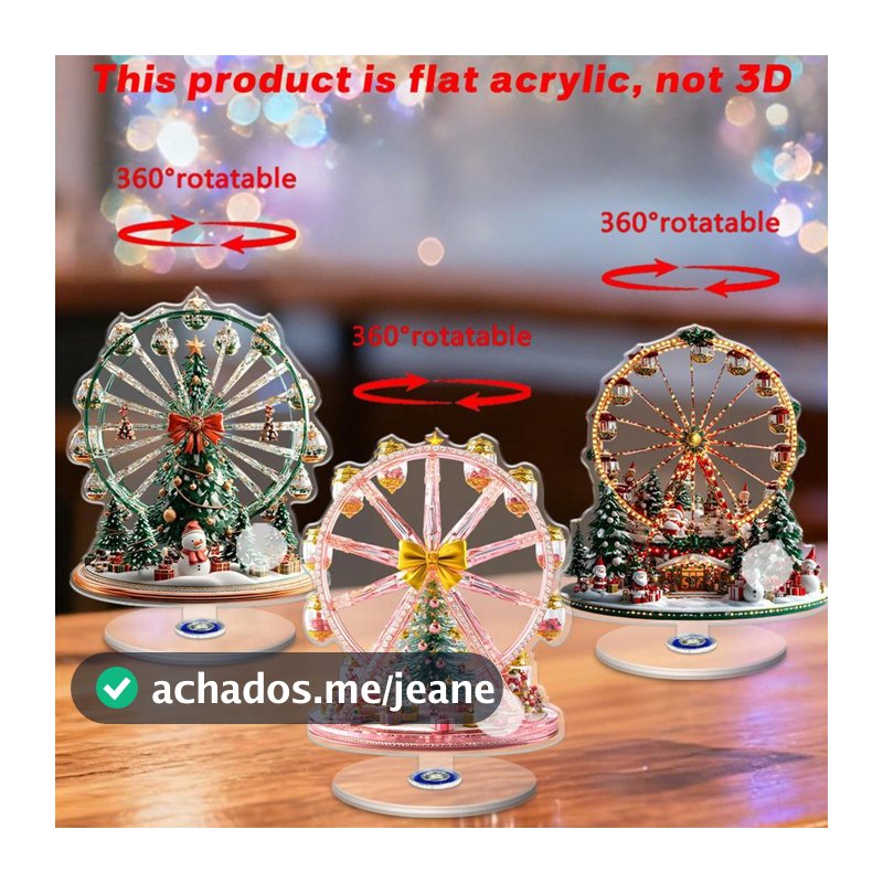 Decoração De Roda Gigante 2D , Rodas Gigantes De Férias , Base Giratória , Natal Com Design De Árvore Para Festa hwipfbr