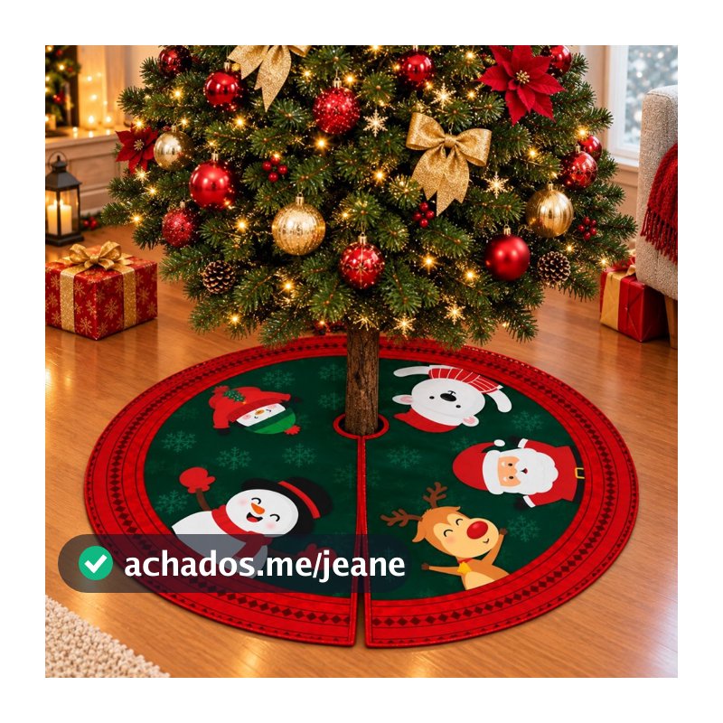 Saia Para Base De Árvore De Natal Laço 68 Cm Decoração Enfeite Natalino Natalina Estampada