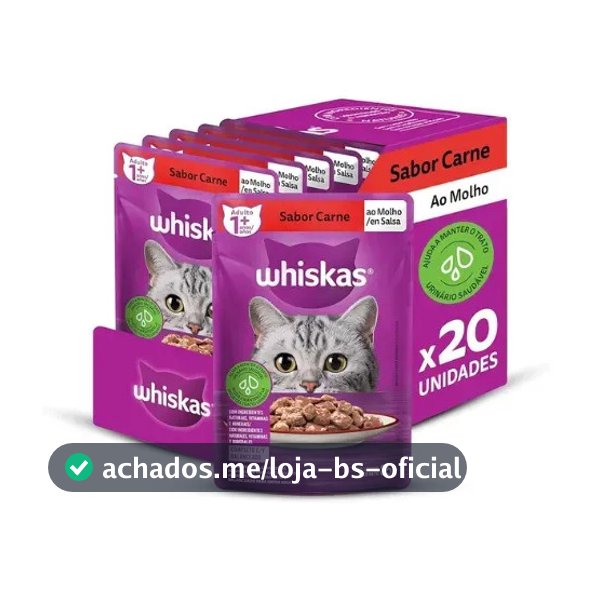 Whiskas Sachê 85g – 16 Unid +4 Grátis Leve 20