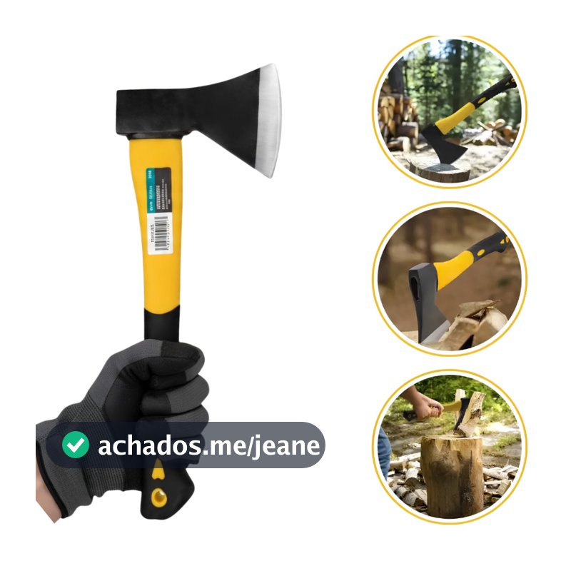 Machadinha 600g Profissional Cabo Fibra Emborrachado Camping Jardim Carpintaria Alta Resistência