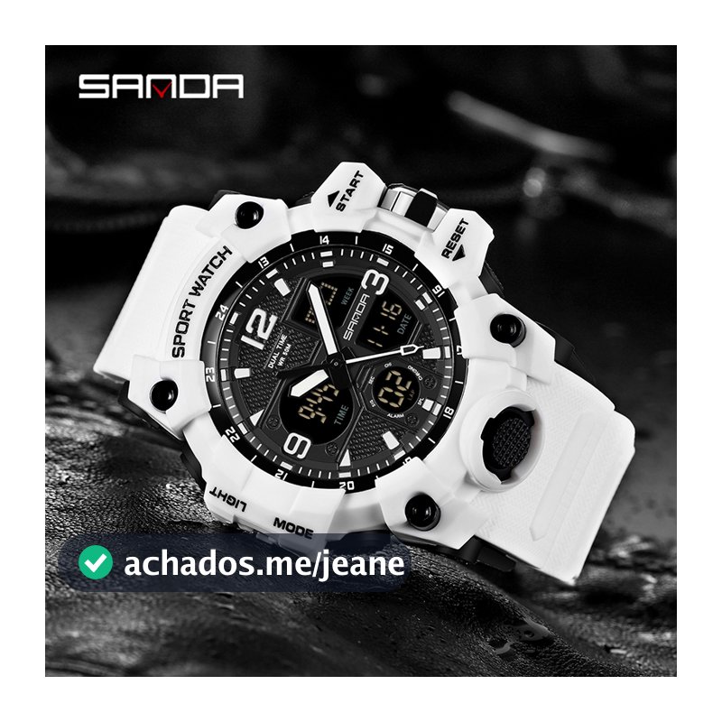 SANDA Relógio Masculino à Prova D'água Moda Esportiva Luminosa Moda Criativa LED Luxo Externo Analógico Militar Relógio Multifuncional Masculino