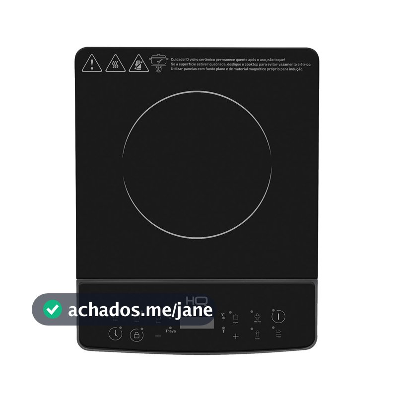 Cooktop de Indução HQ 1 Boca Portátil 2000W Preto HQ-IDS2001 220V