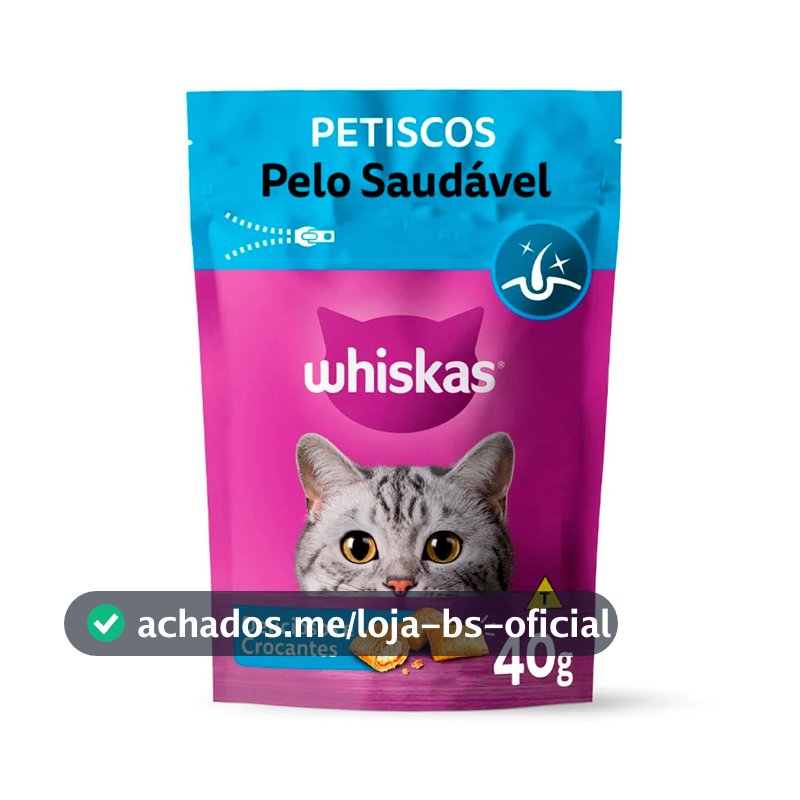 Petisco Whiskas Temptations Pelo Saudável Gatos Adultos 40g