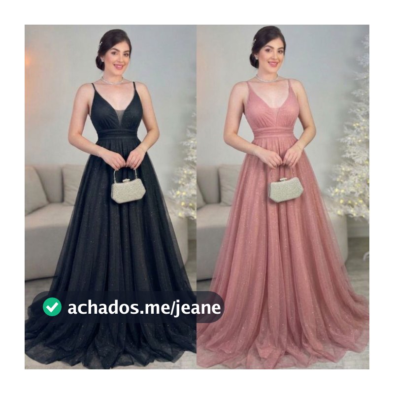 vestido brilhoso alça e decote v ideal para madrinhas de casamento
