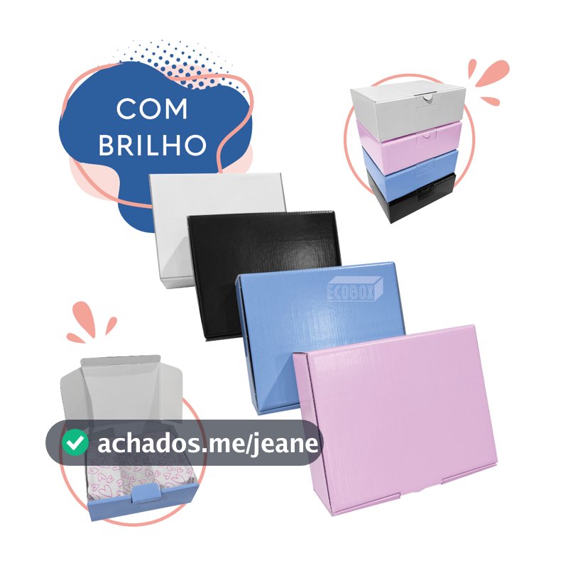 Caixa de Papelão Colorida 100 ou 50 unidades Premium 20x16x7cm Envios Lojas E-commerce Doces Delivery Cosméticos