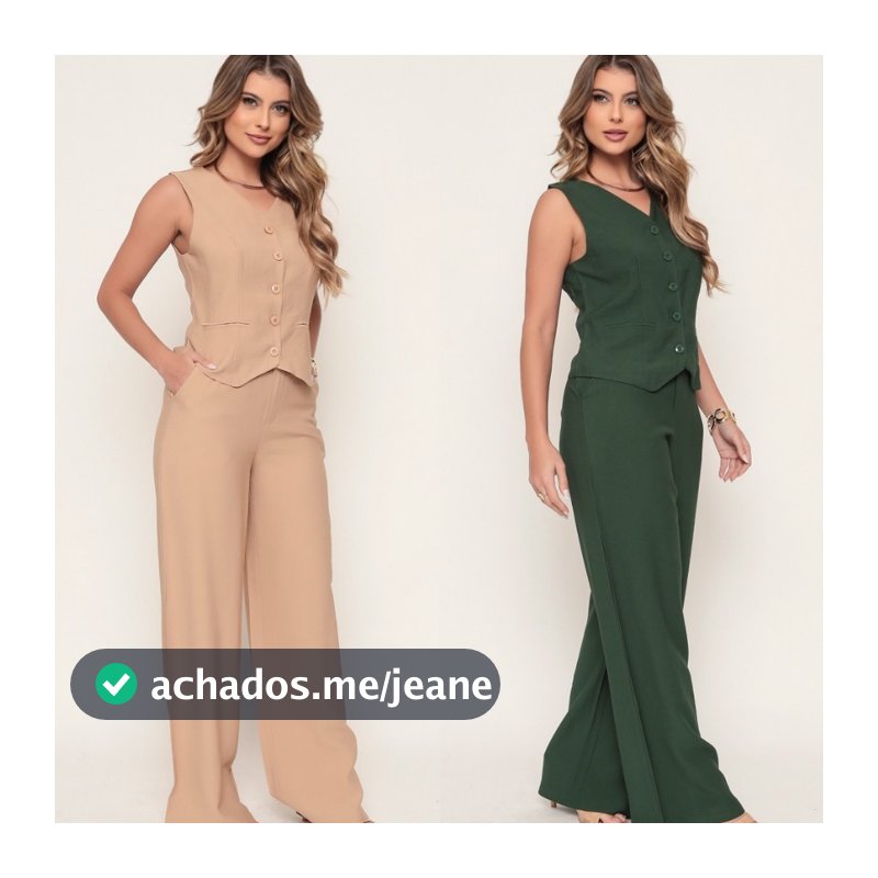 Varlea conjunto feminina de marrant colete e calca pantalona