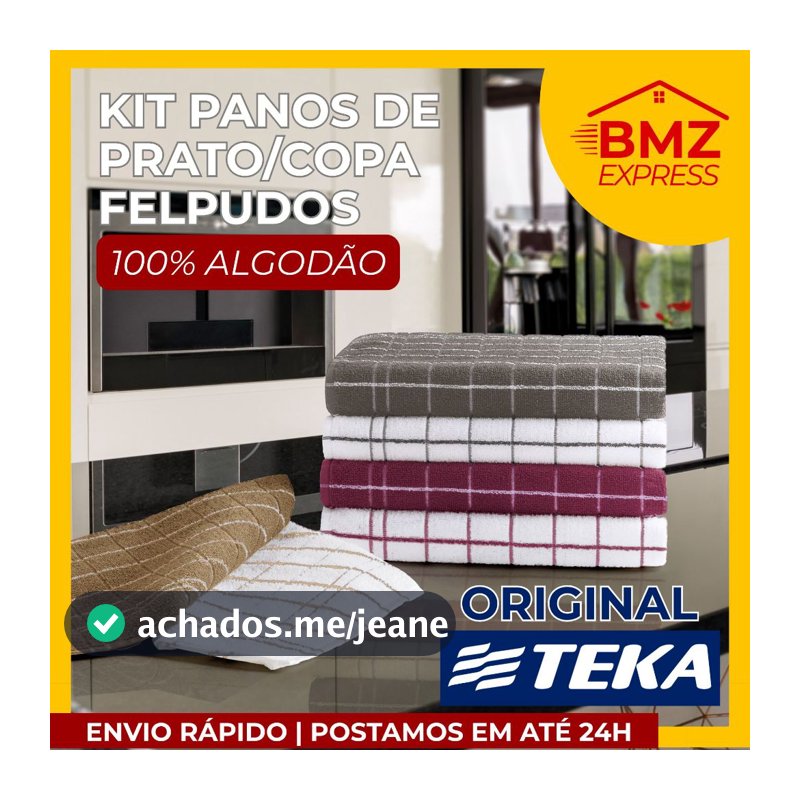 Kit 2/4/6 Pano de Prato Copa Chef Teka 100% Algodão Premium Felpudo Atoalhado Gourmet Multiuso