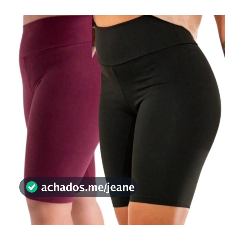 Kit 2 Bermudas Shorts Feminino P a Plus Size Preto e Cinza Levanta Bumbum Feminina Zero Transparência