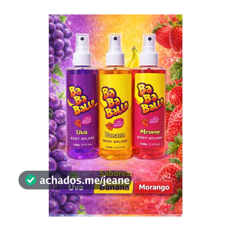 KIT com 2 unidades de Body Splash Corporal com Cheirinho de Chiclete 230ml