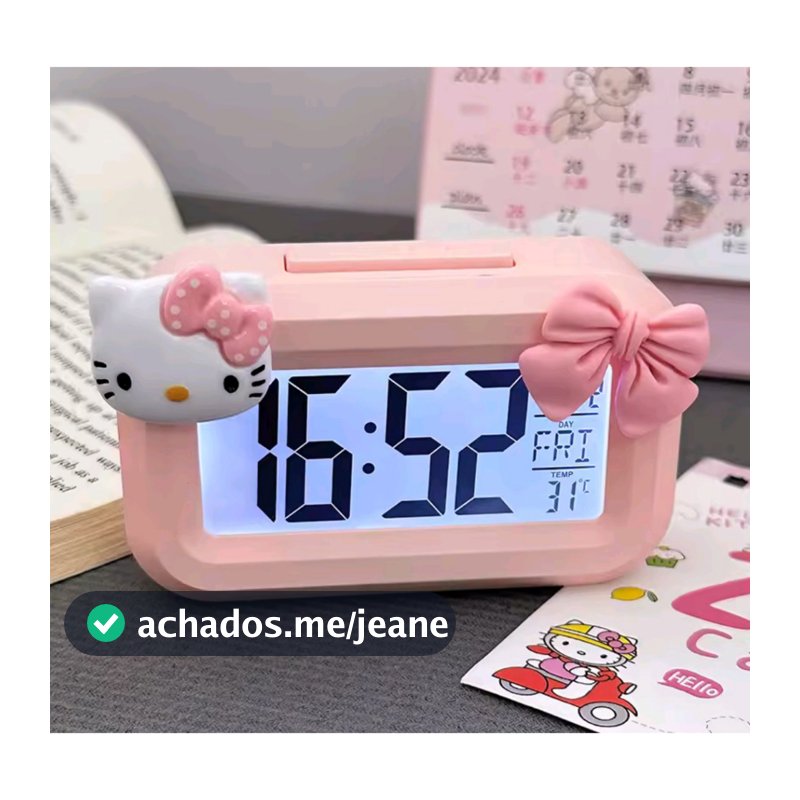 Relógio Alarme hello kitty acompanha adesivos