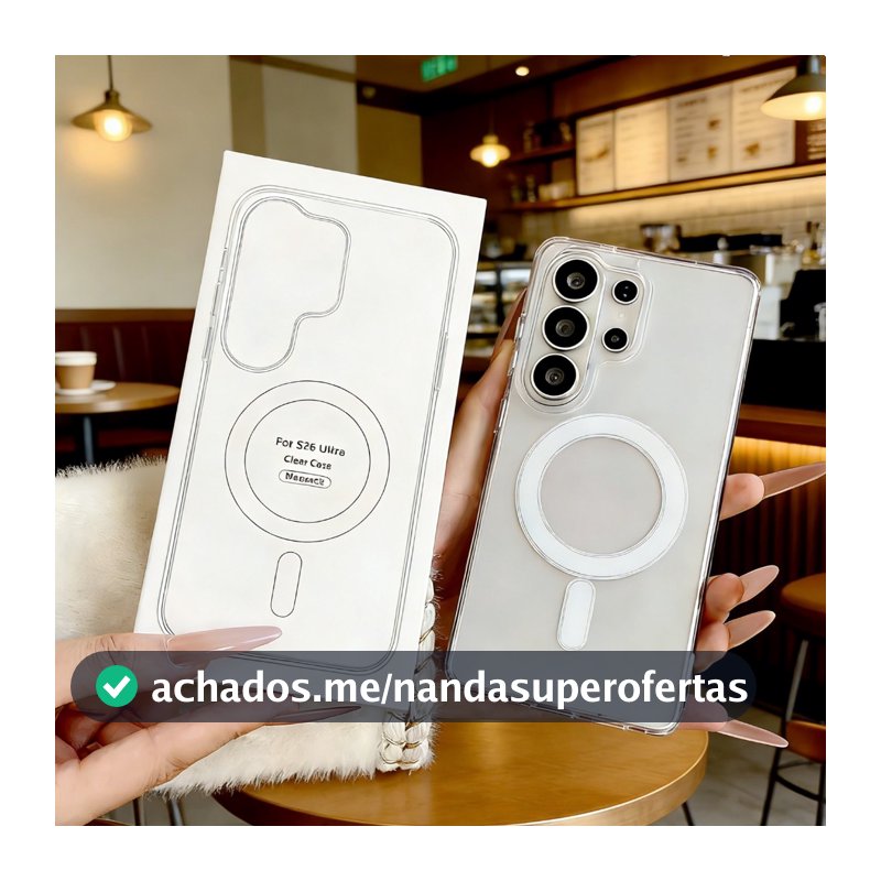 Capinha Capa Para S26 S26 Ultra Case Magnética Magsafe Protetor Transparente Anel Suporte Magnético S24 S23 S25 Ultra FE