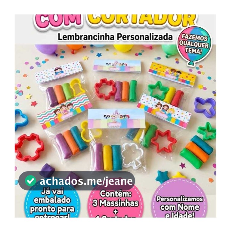 Lembrança de Aniversário Personalizado - Massinha (Plasticina) com Cortador