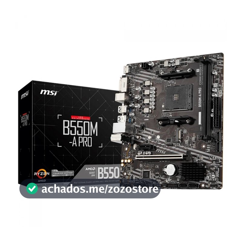 Placa Mãe MSI B550M-A PRO - AMD Ryzen AM4 - DDR4 - Matx - M.2 -HDMI