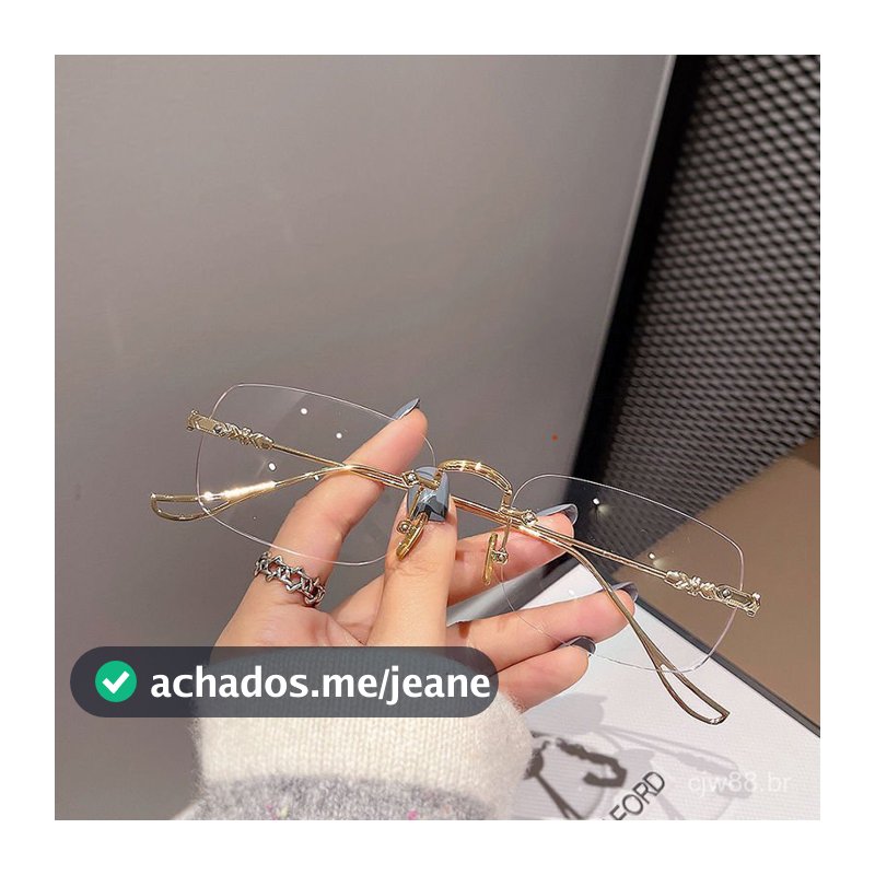 Óculos unissex sem armação anti-radiação e anti-luz azul, óculos de computador sem armação com lentes degradê.