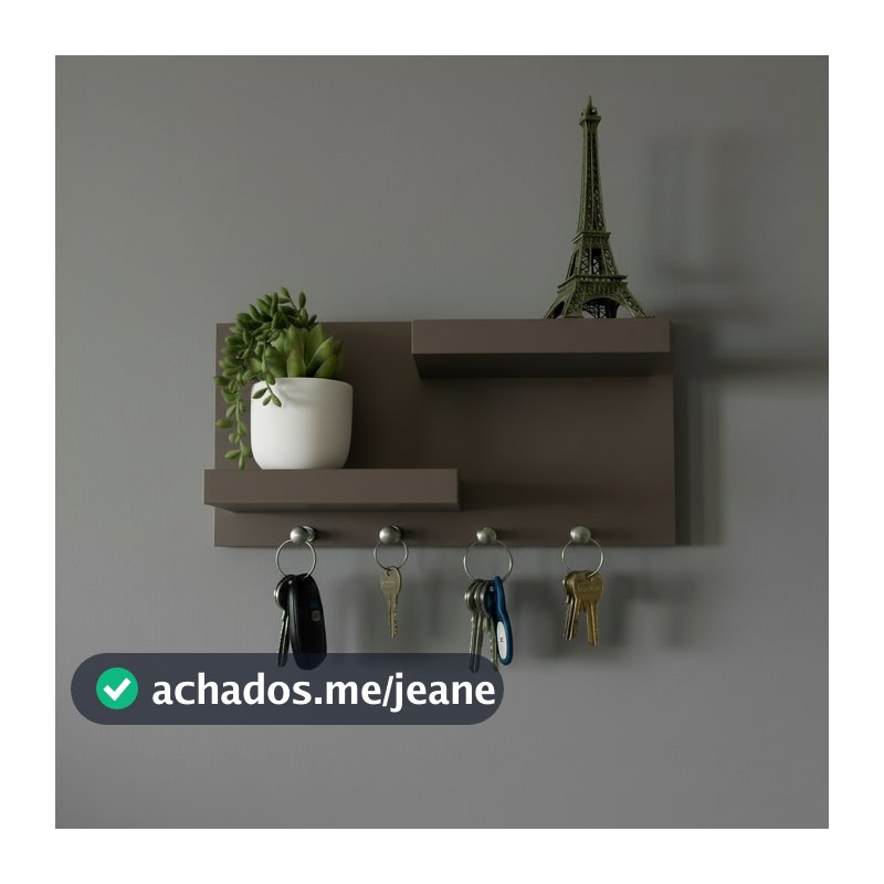 Porta Chaves de Parede com Prateleira MDF Organizador Decorativo Hall de Entrada