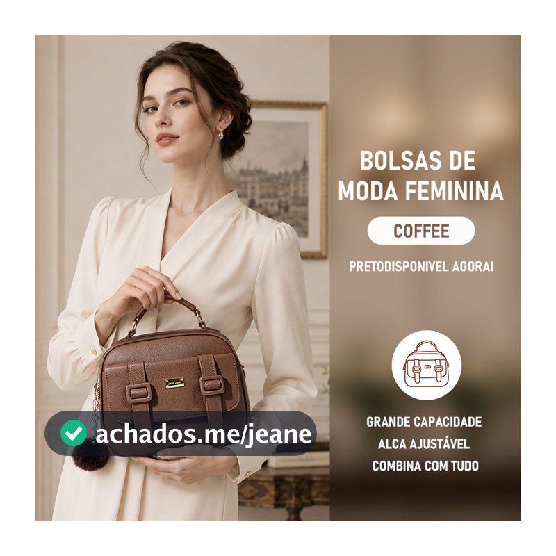 JAMI JAMI Bolsa Feminina com Alça Lateral Transversal Faixa de Mão de Couro B736