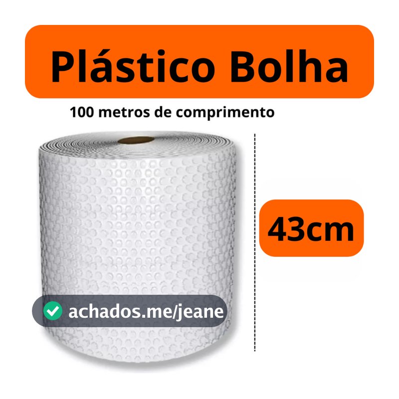 Plástico Bolha Bobina 43cm X 100 Metros E-commerce Variação 25 Micras Mudança