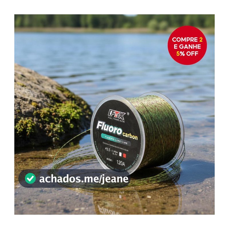 120M Linha de Pesca, Monofilamento de Fibra de Carbono com Revestimento de Fluoro-Carbono para Água Doce e Salgada