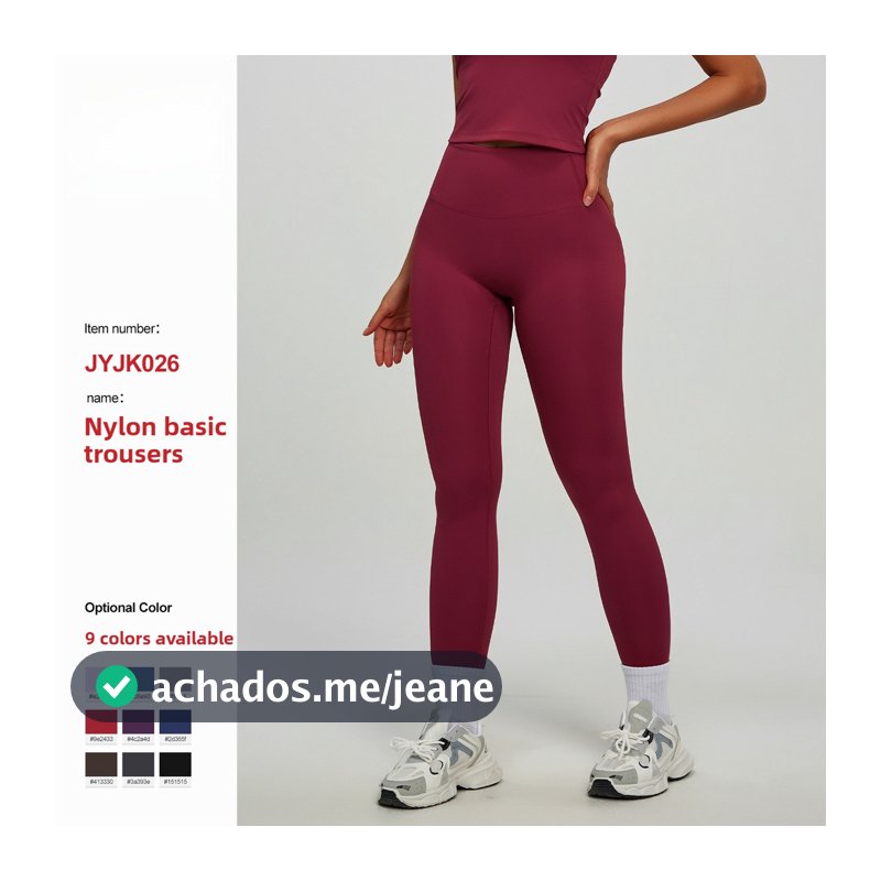 Novo estilo europeu americano Nude sentir sem linha embaraçosa bolso traseiro Hip-Lifting cintura alta esportes
