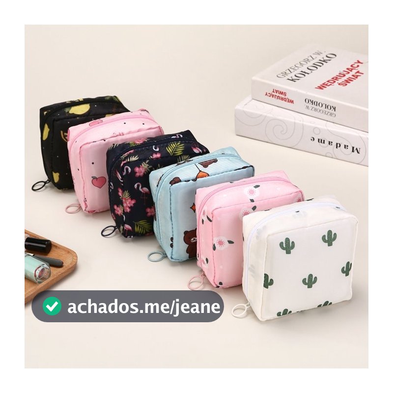 Bolsa Nécessaire Guarda Absorvente Treco Objeto Guarda Volume Viagem