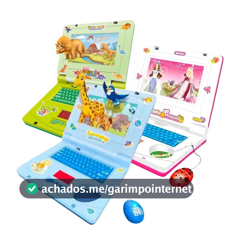 Notebook Laptop Musical com Luzes e Mouse Brinquedo Criativo Infantil
