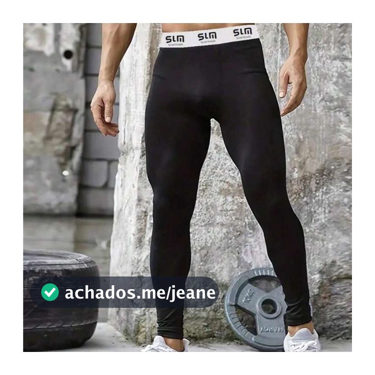 Slim Fitness Calça de Compressão Térmica Esportiva Masculina Legging Segunda Pele