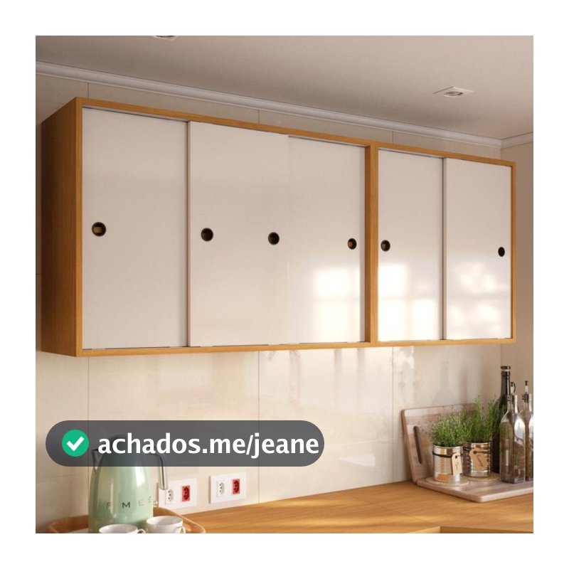 Armario de Cozinha Aereo com 150 cm de Largura Armario de Parede Cozinha com 5 Portas Deslizantes