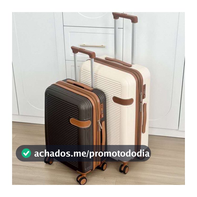 Mala de Bordo ABS com Rodas 360°Expansível com zíper duplo