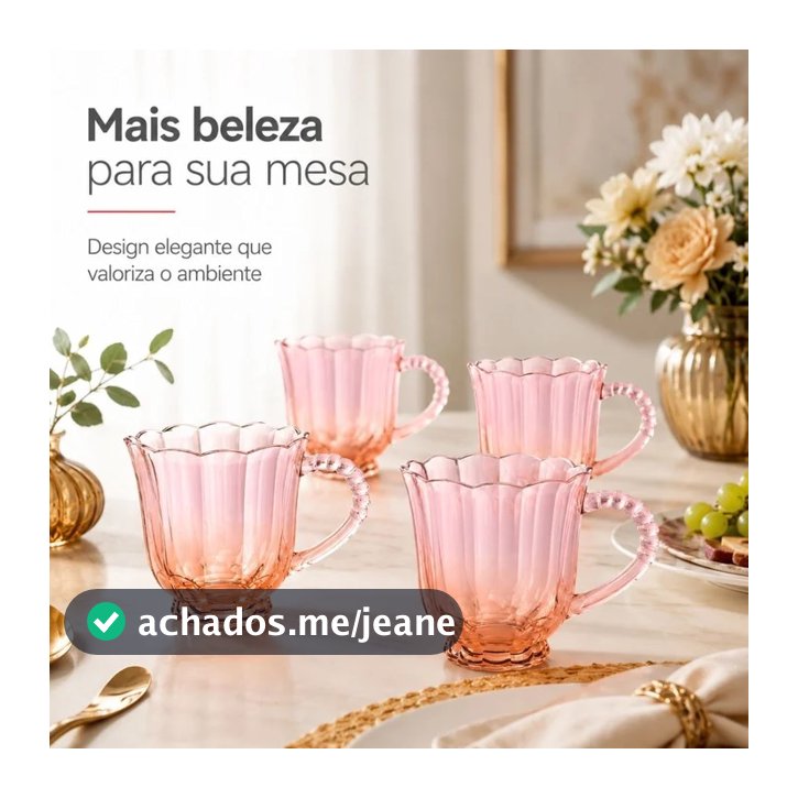 Jogo 4 canecas 240ml Peach Hauskraft