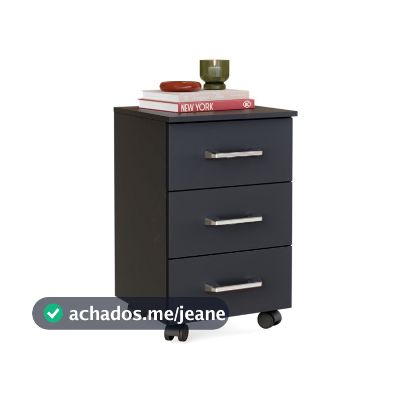 Mesa de cabeceira Gávea com gavetas organizador com chave e rodízios armário cômoda quarto