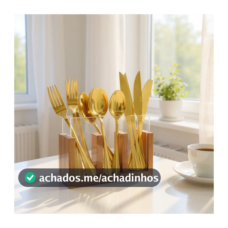 Porta Talher Madeira Nobre Vidro Organizador Multiuso Robusto Mesa Posta Decoração Natal Cozinha Hotelaria