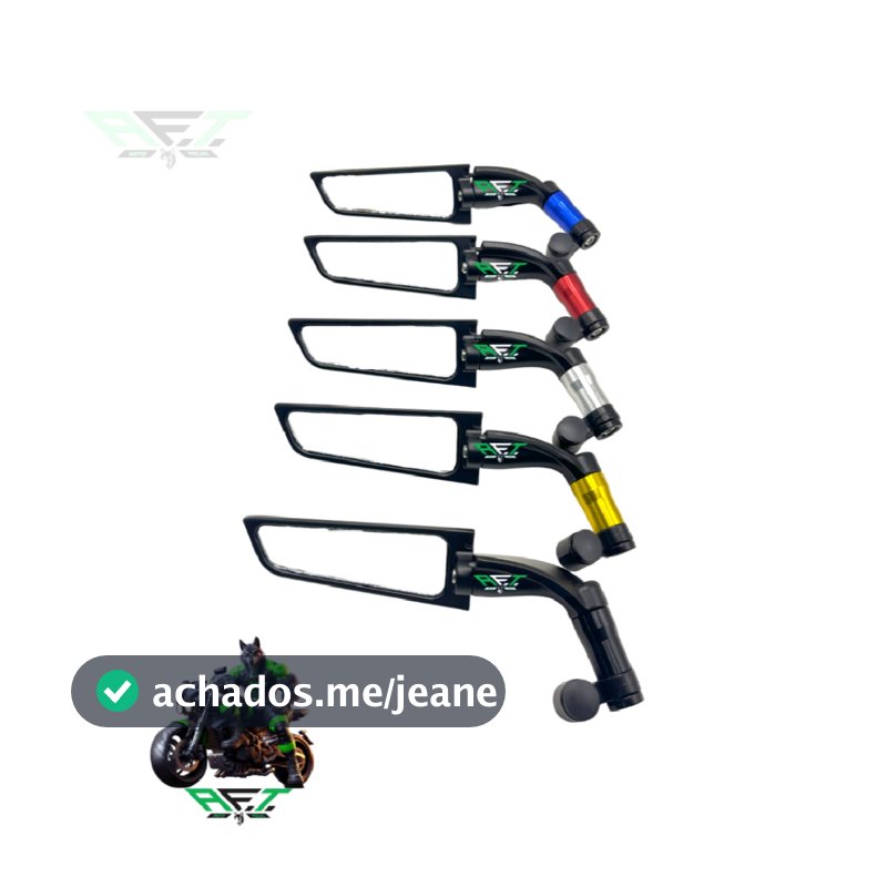 Par de Espelho Retrovisor Esportivo Universal Tipo Asa Ao Vento AIRFOIL MOTOS HONDA YAMAHA