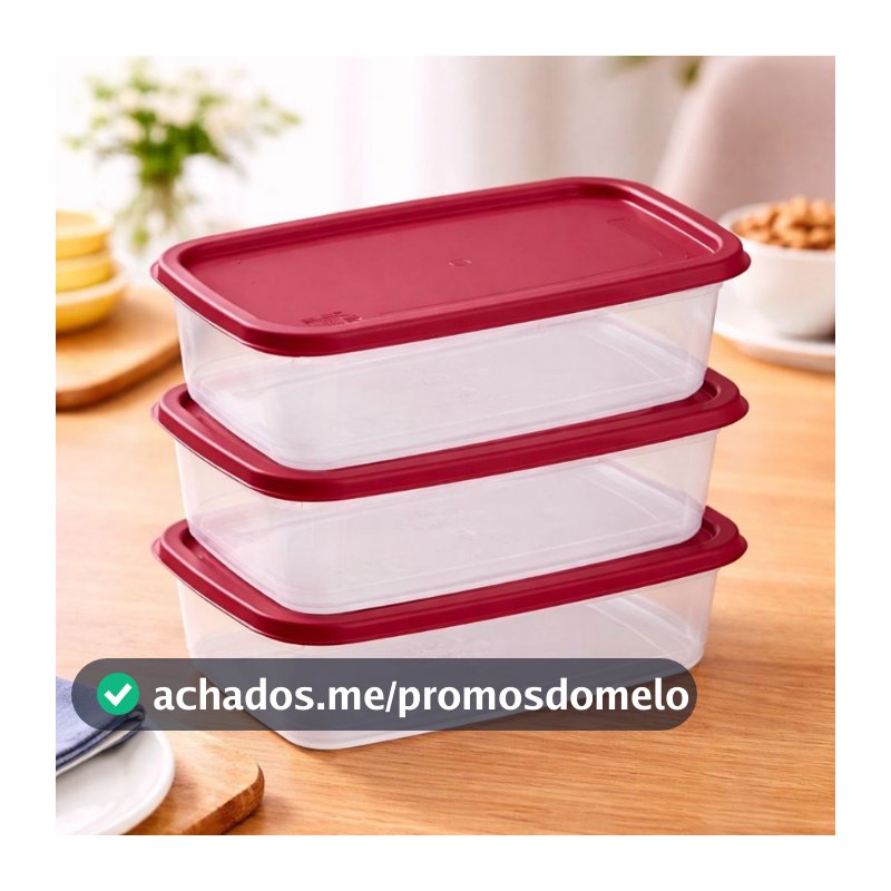 Kit 6 Pote Newlife 3L Transparente Colorido Com Tampa Hermética Organizador Alimentos Cozinha Geladeira BPA Free
