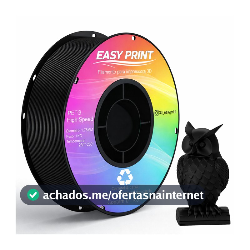 Filamento PETG EasyPrint 1kg 1.75mm Alta Resistência e Brilho | Impressão 3D Várias Cores