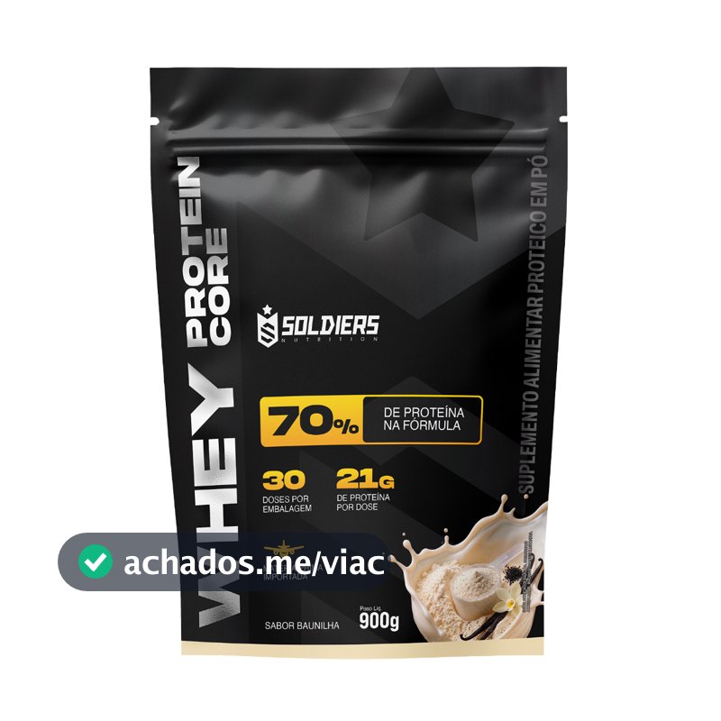 Whey Core 70% de Proteína Concentrada -   900g - Soldiers Nutrition