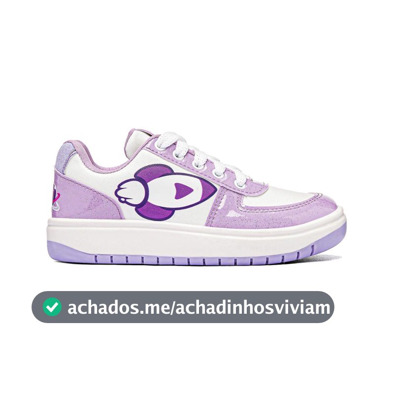 Tênis Infantil katlen Dos Rosa DDR02K Branco Lilás Casual 28 ao 35